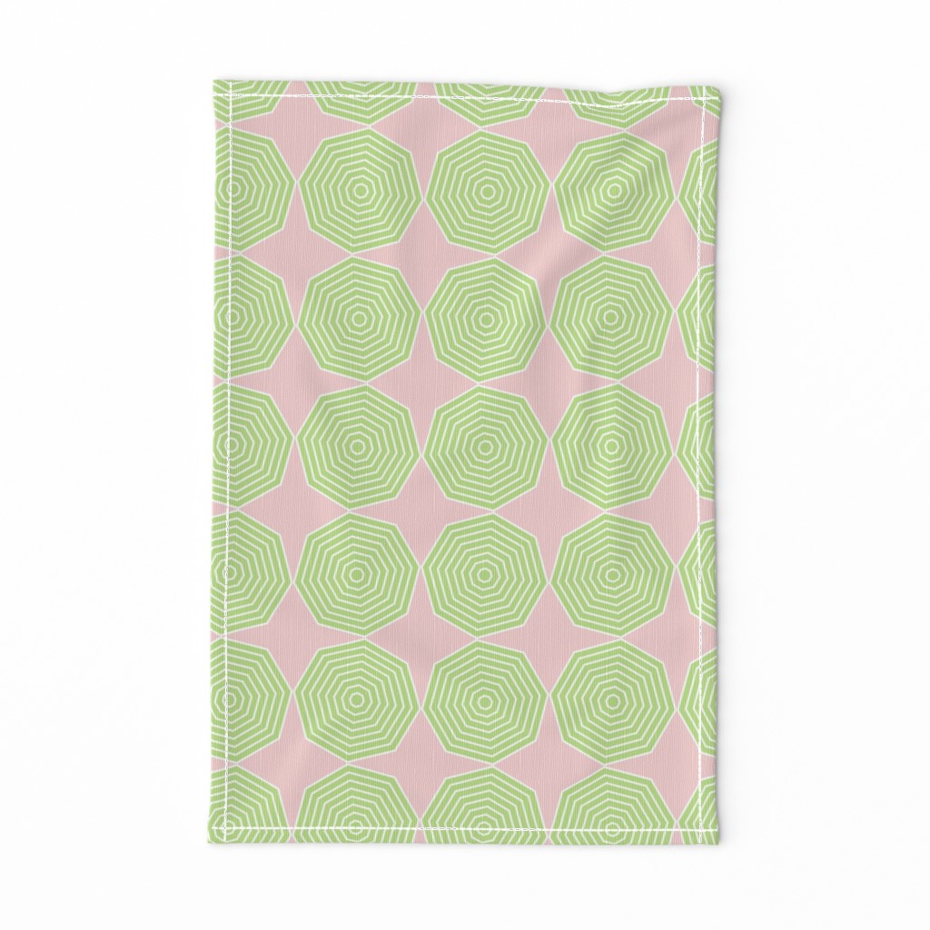 Lime Octagons on pink