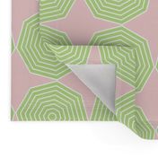 Lime Octagons on pink