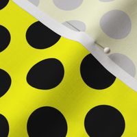 One Inch Close Black Polka Dots on Yellow