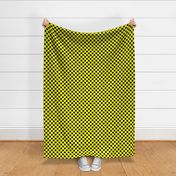One Inch Close Black Polka Dots on Yellow