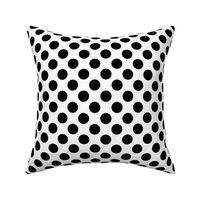 One Inch Close Black Polka Dots on White