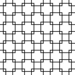 Black Overlapping Squares on White