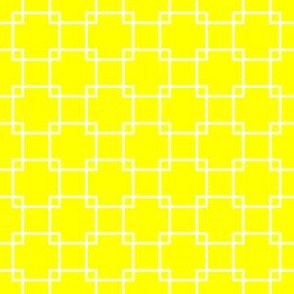White Overlapping Squares on Yellow
