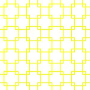 Yellow Overlapping Squares on White