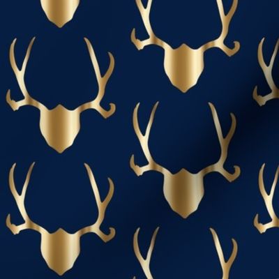 Gold antlers on navy deer antlers longhorns