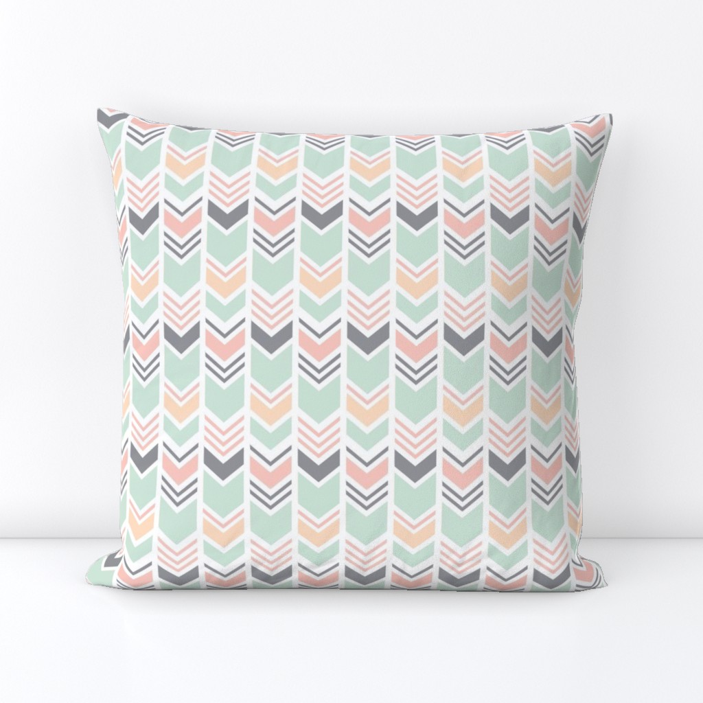 Chevron // Pink/Peach/Mint/Grey