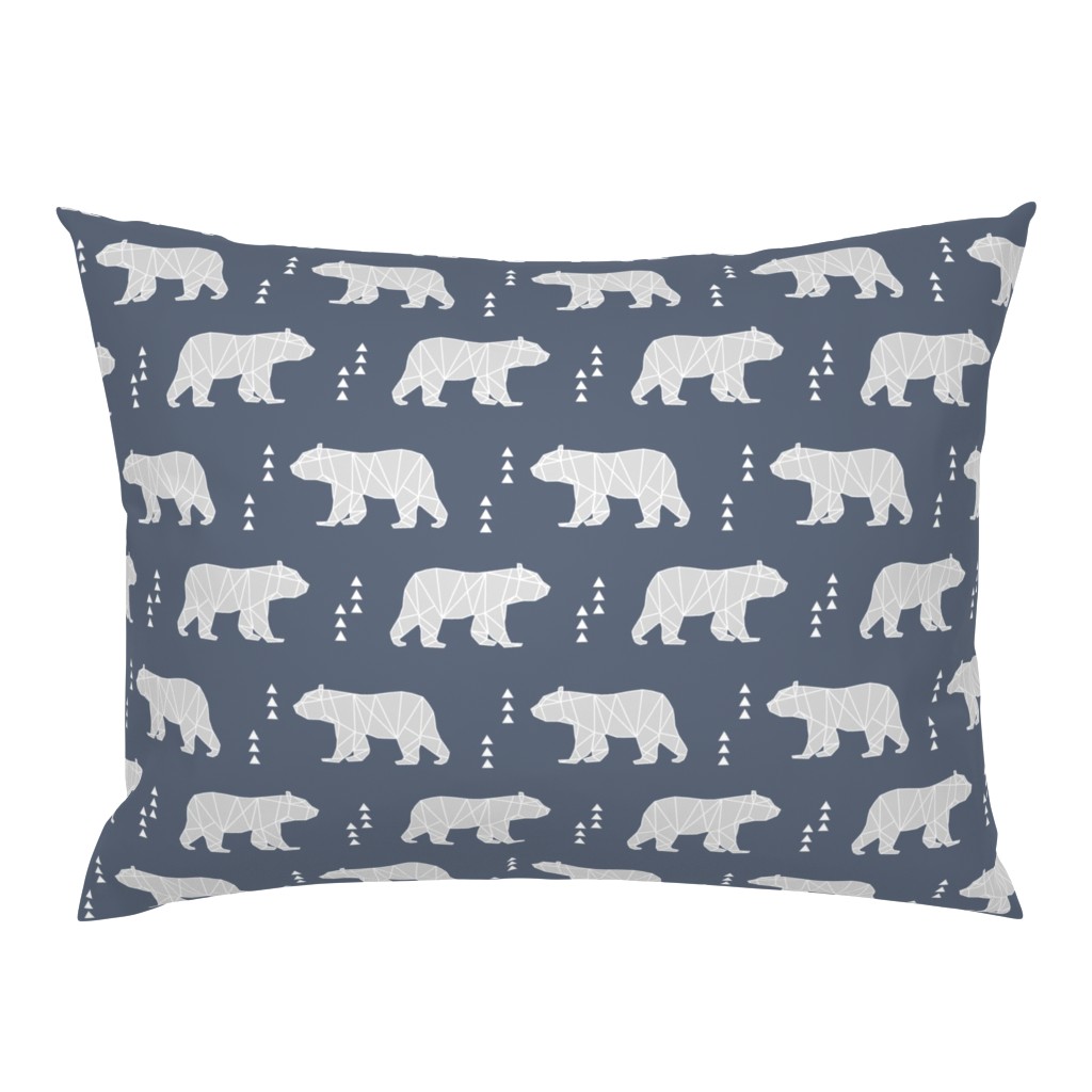 Geometric Bear // dark blue and grey