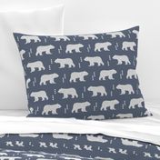 Geometric Bear // dark blue and grey