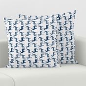 Navy Blue Meadow Deer on White SMALL SCALE-ed