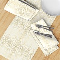 Geometric Angles Gold Cream Ivory Wallpaper
