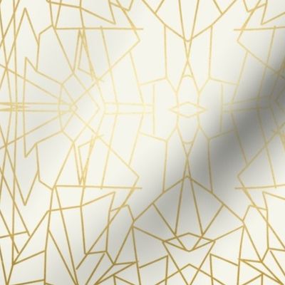 Geometric Angles Gold Cream Ivory Wallpaper