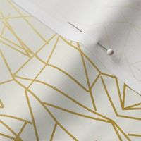 Geometric Angles Gold Cream Ivory Wallpaper