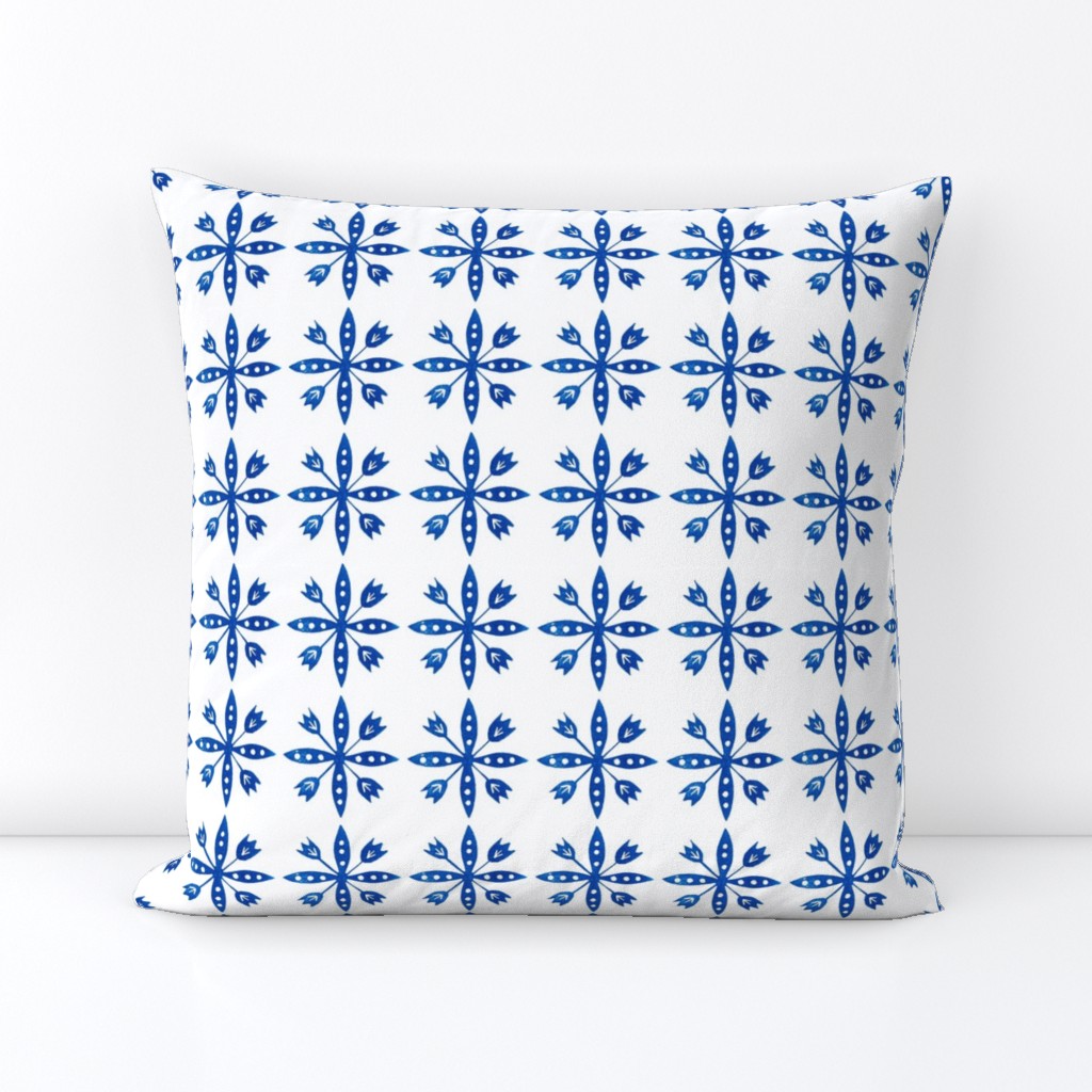 Swedish Floral Blue and White