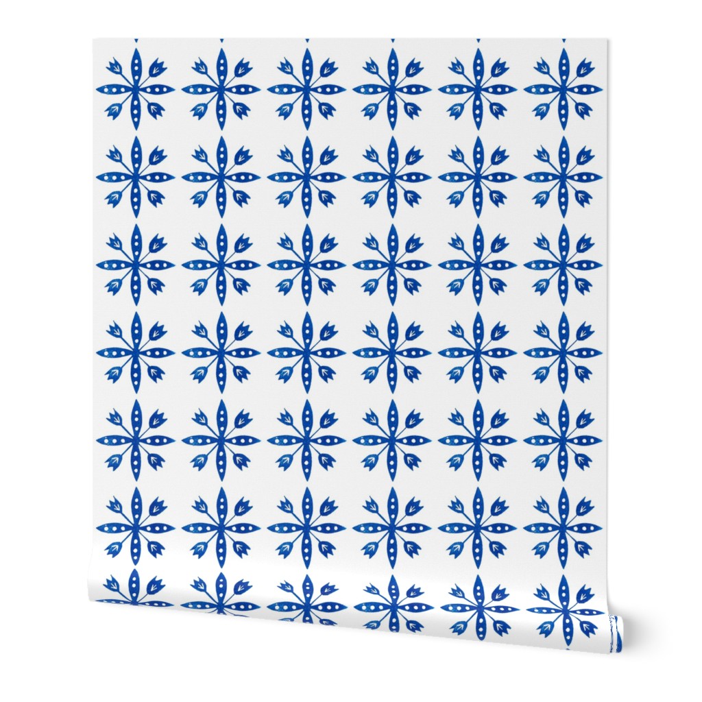 Swedish Floral Blue and White