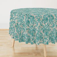 Vintage Damask in Aqua