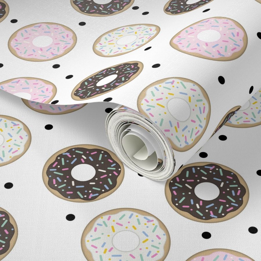 Donuts White  with Black confetti (Large scale)