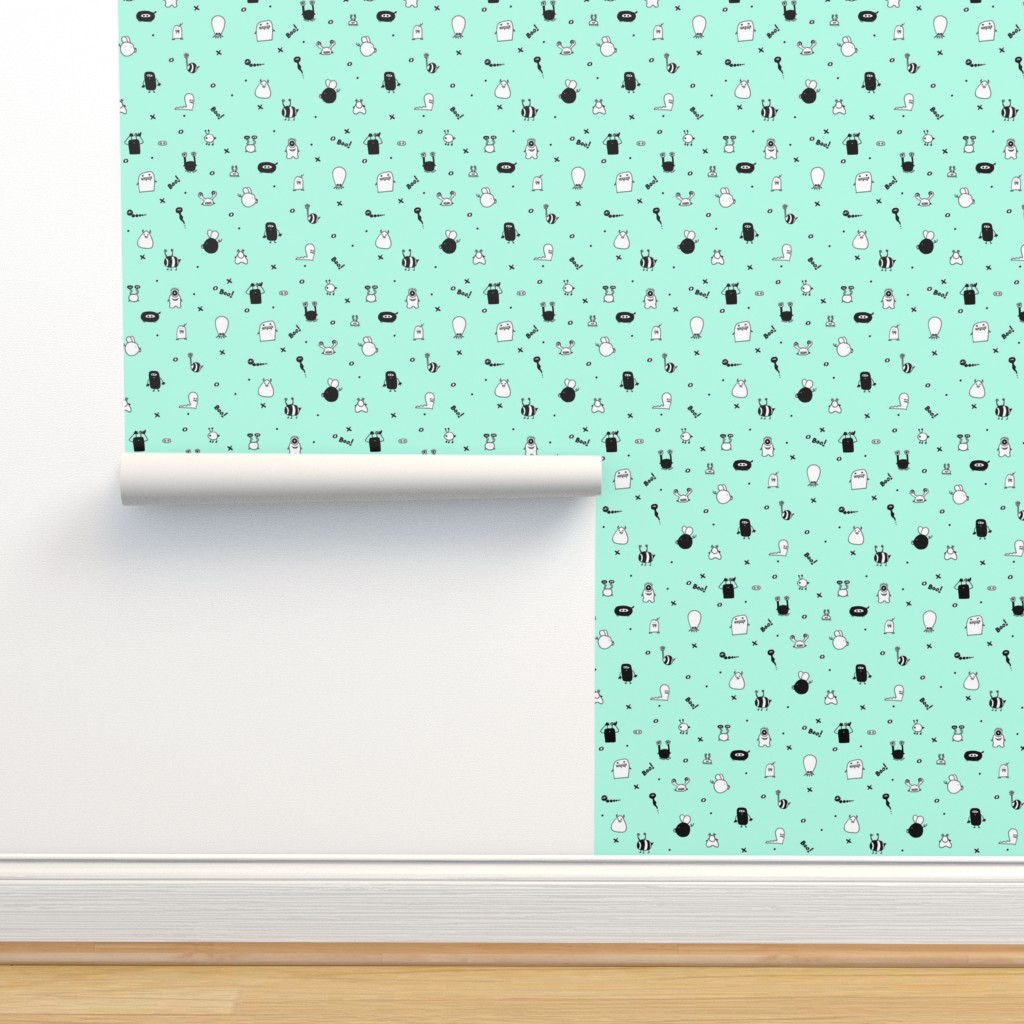 Minty Monster Hide And Seek On Isobar By Booboo Collective Roostery Home Decor