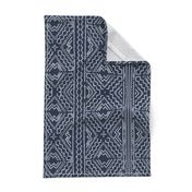 African mud cloth mudcloth tribal white on blue