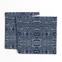 African mud cloth mudcloth tribal white on blue