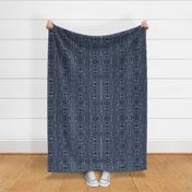 African mud cloth mudcloth tribal white on blue