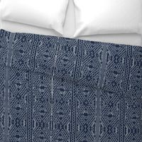 African mud cloth mudcloth tribal white on blue