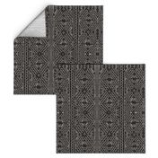 African mud cloth natural on black tribal print