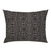 African mud cloth natural on black tribal print