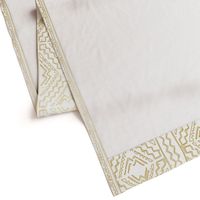 Mud cloth in gold on white medium size