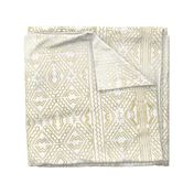 Mud cloth in gold on white medium size