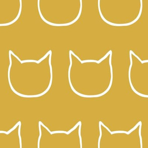 cat outline - mustard