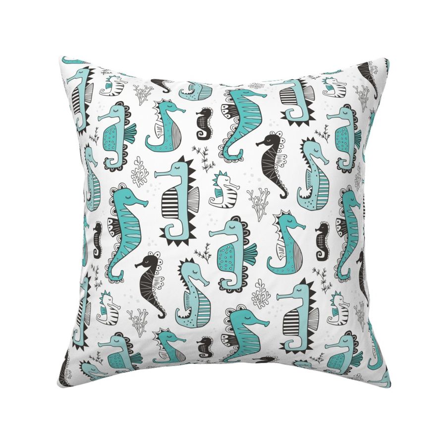 Seahorses Aqua Blue