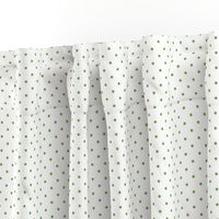 Green Polka Dots - White