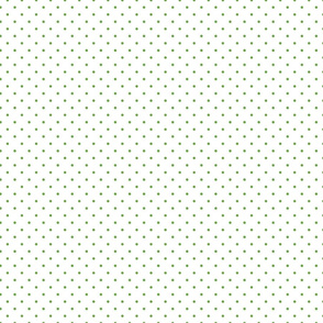 Green Polka Dots - White