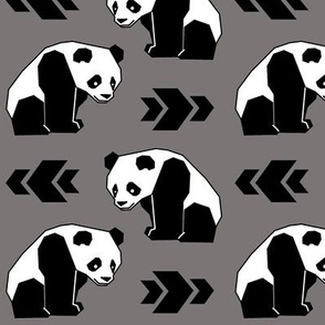 Panda with Grey Background