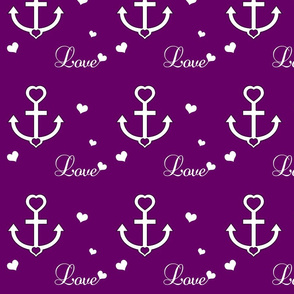 Love Heart Anchor ~ Purple