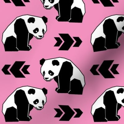 Panda with Pink Background