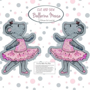 Ballerina Mouse Plush Doll FQ  Cut and Sew 