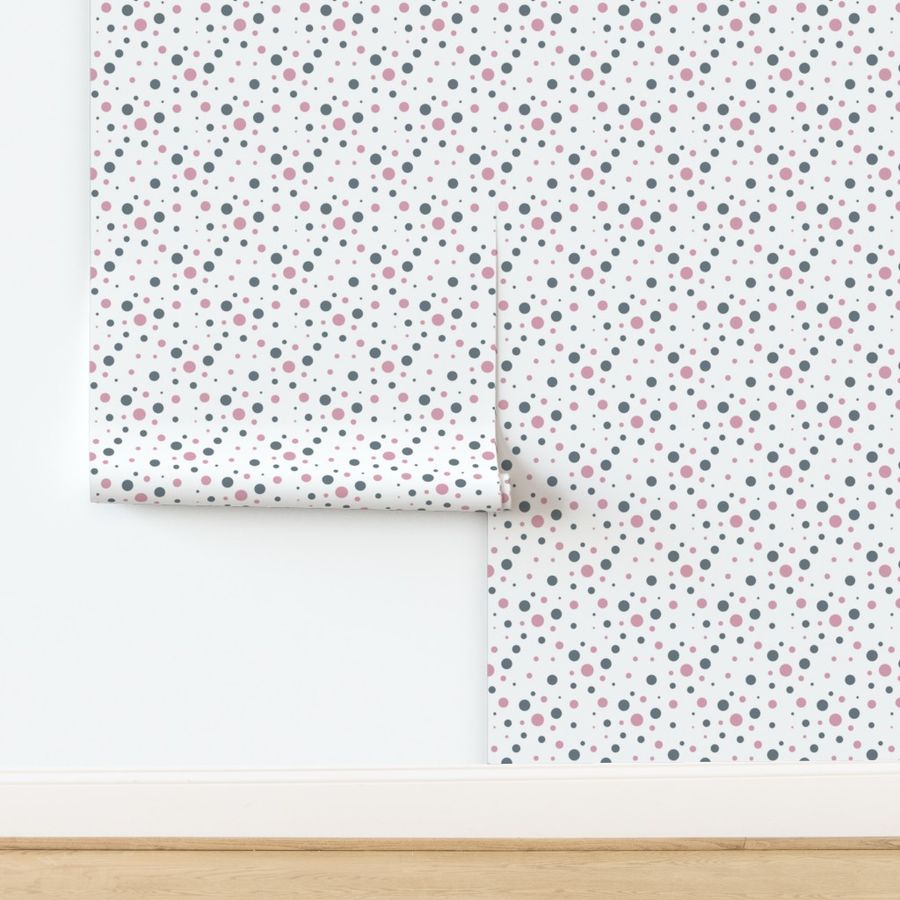 Pink and Grey Polka Dot Pattern