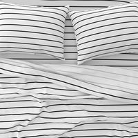 Wide Stripes Black on White Horizontal 