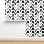 Abstract scandinavian style summer spring bunny ears in gender neutral black and white