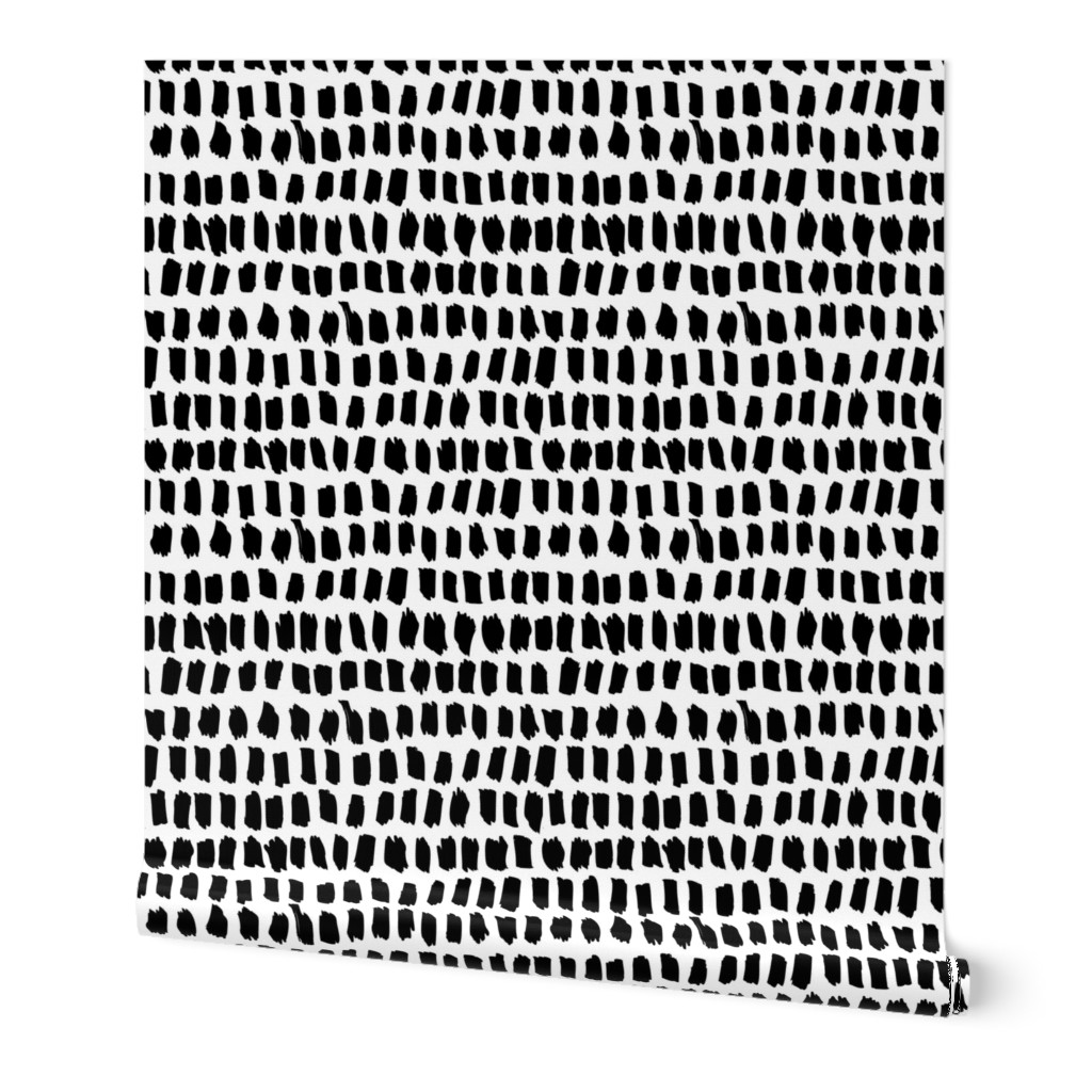 Strokes and stripes abstract scandinavian style brush design gender neutral black and white XL