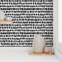 Strokes and stripes abstract scandinavian style brush design gender neutral black and white XL