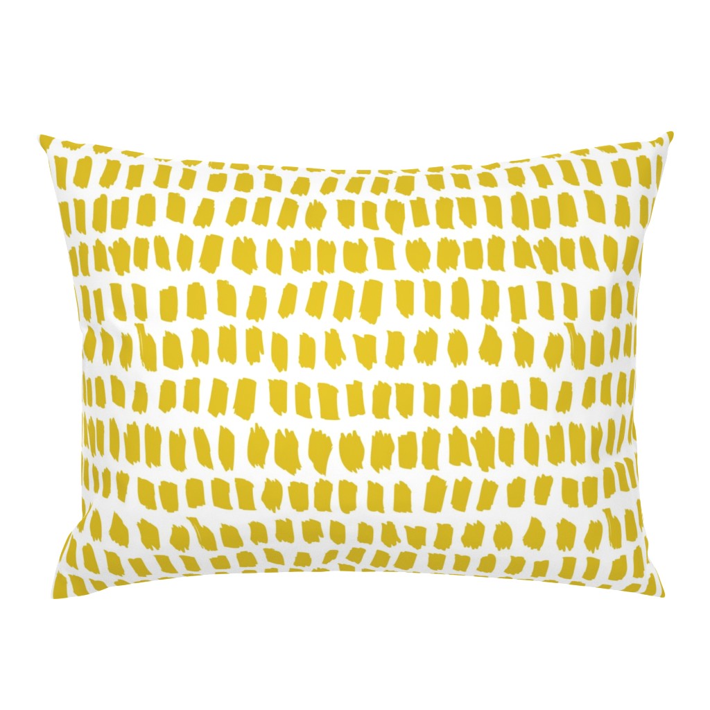 Strokes and stripes abstract scandinavian style brush design gender neutral yellow mustard XL