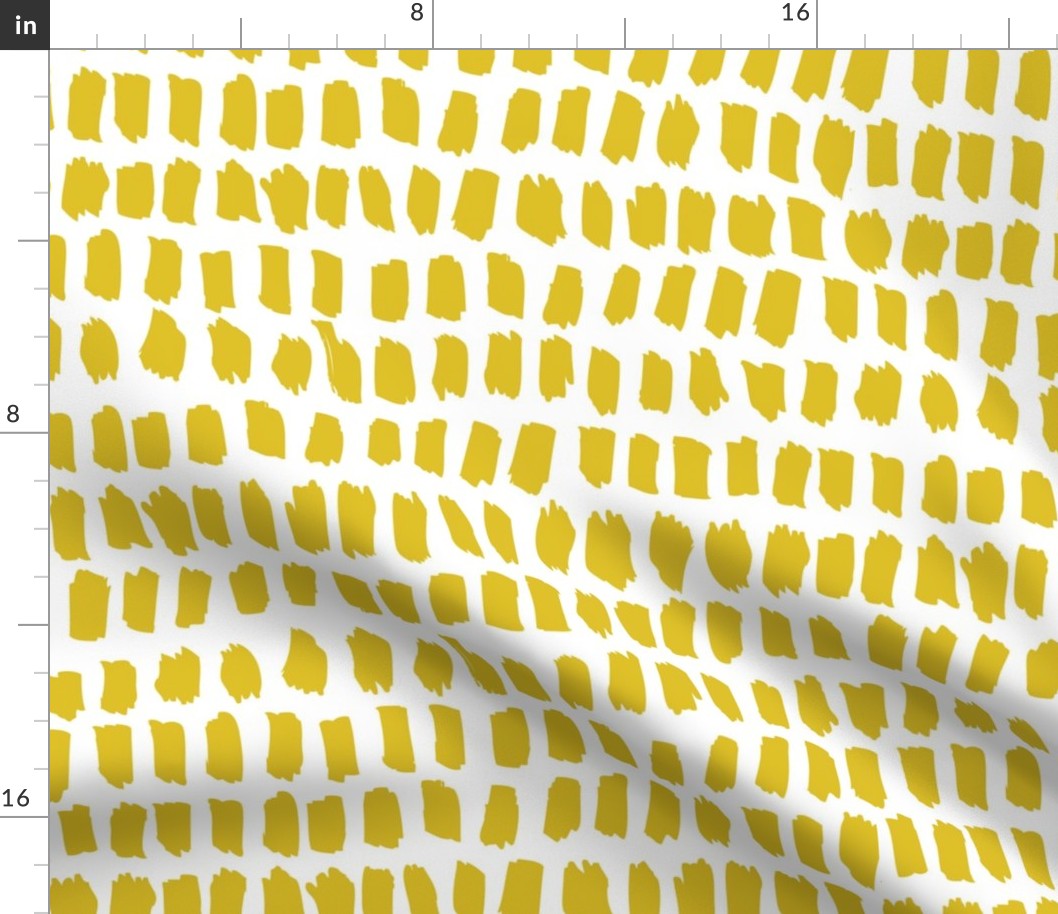 Strokes and stripes abstract scandinavian style brush design gender neutral yellow mustard XL