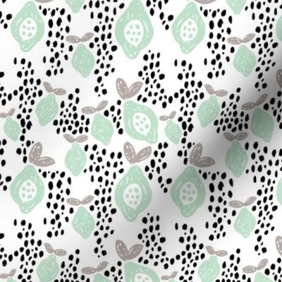 Cool scandinavian abstract tropical fruit summer spring fabric mint