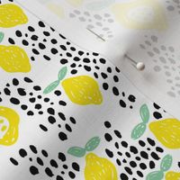 Cool scandinavian abstract topical fruit summer spring fabric green yellow