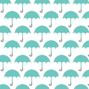 I love you in the rain vintage pastel umbrella fabric for cool kids and home textiles blue
