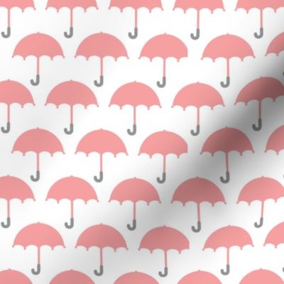 I love you in the rain vintage pastel umbrella fabric for cool kids and home textiles pink