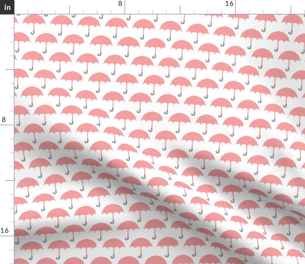 I love you in the rain vintage pastel umbrella fabric for cool kids and home textiles pink