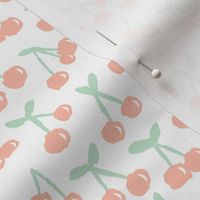 Cool scandinavian abstract cherry blossom fruit summer spring fabric mint coral peach pink